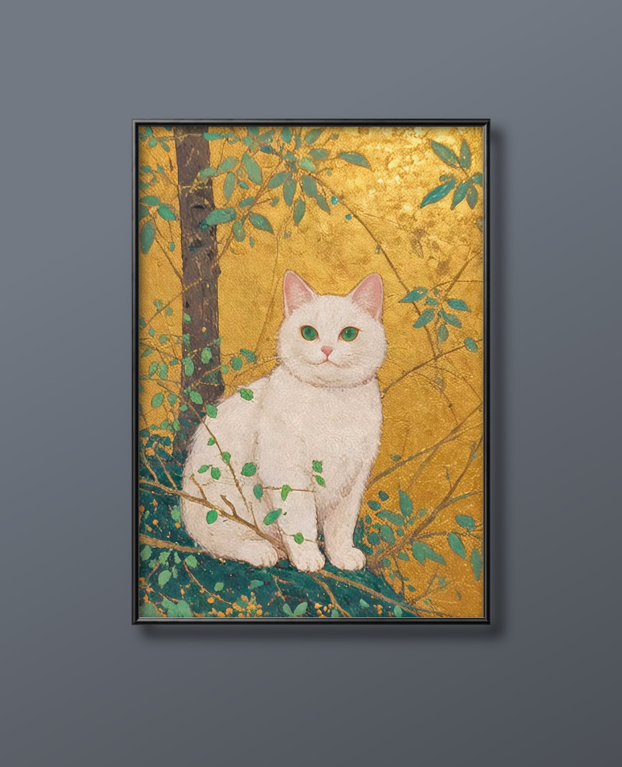 絵画。原画【白猫はいちごを食べるのが好きだ】 最安 絵画。原画【白猫はいちごを食べるのが好きだ】 麦のアード