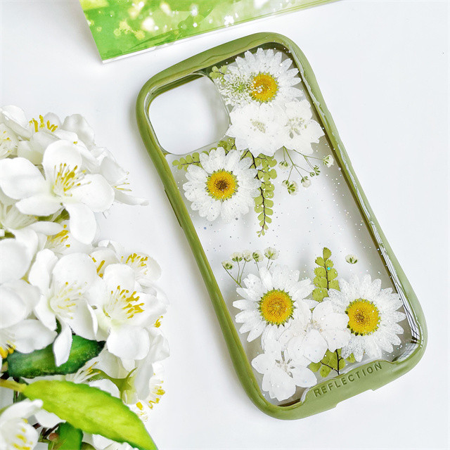 かすみ草押し花スマホケース*全機種対応*手帳型*iFace風*iPhone16 iPhone16Pro iPhone15