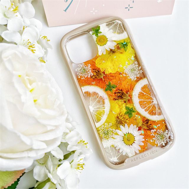 レモン押し花スマホケース*全機種対応*手帳型*iFace風*iPhone16 iPhone16Pro iPhone15