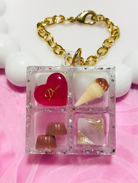 スイーツボックス レジン ハンドメイド キーホルダー チョコレート