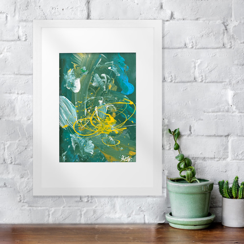 原画「抽象絵画1」F4・アクリル画・額装