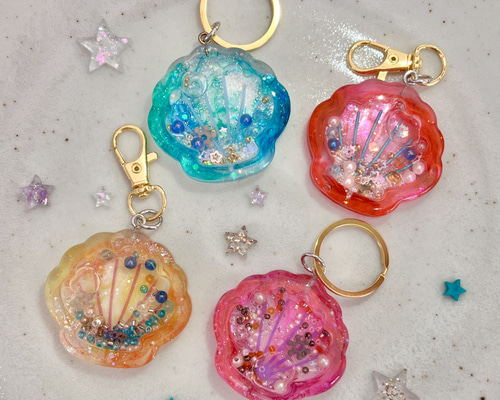 レジン ローズクォーツハリネズミちゃんキーホルダー 9734-6.jpg