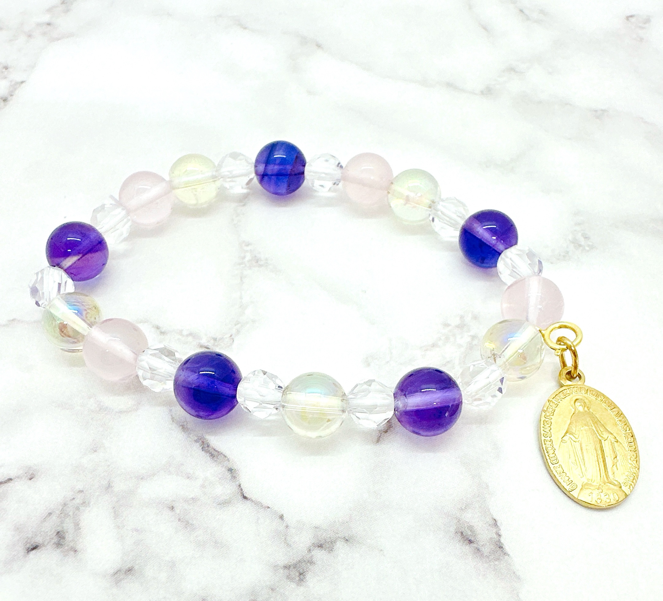 ★Xmas限定・2大特典有り★正規品不思議のメダイ使用✴︎とにかく運気をUPさせたい方　パワー天然石ストーンブレス