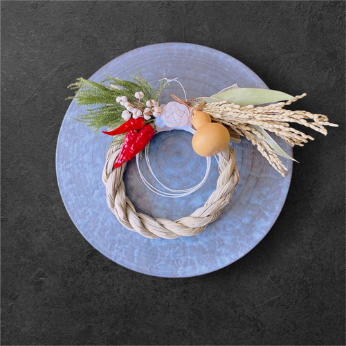 早割2025年 お正月飾り 全て天然素材 縁起物しめ飾り 豆瓢箪ゴールド