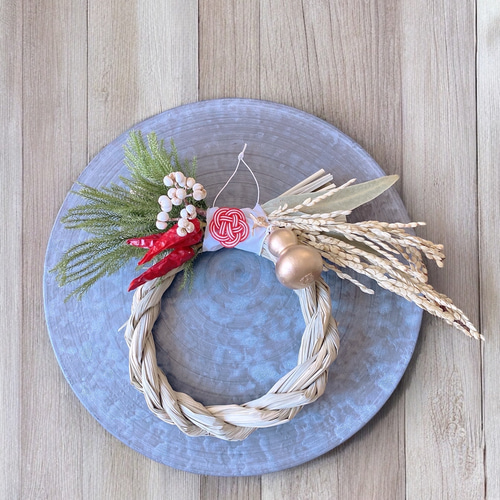 早割2025年 お正月飾り 全て天然素材 縁起物しめ飾り 豆瓢箪ゴールド