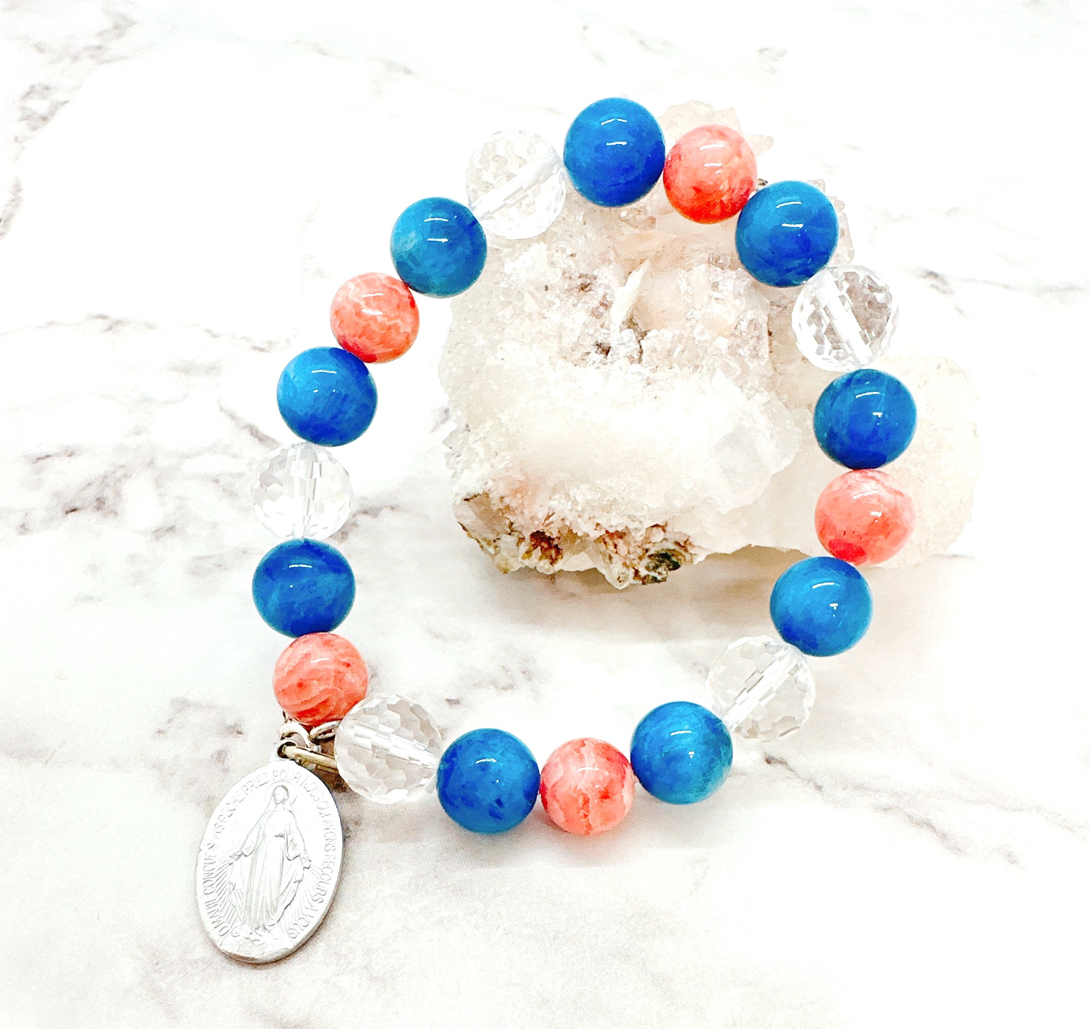 ★Xmas限定・2大特典有り★正規品不思議のメダイ使用✴︎孤独を感じる方、周囲となじめない方　パワー天然石ストーンブレス