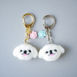 ペキニーズ犬とお花キーホルダー バッグにつけて一緒にお出かけ ギフト プレゼント ペキニーズグッズ 10枚目の画像