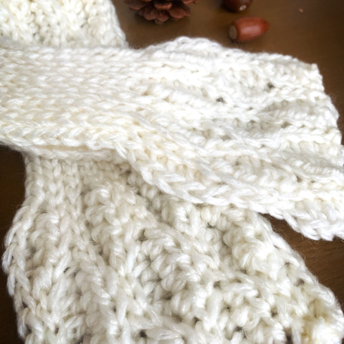 再販】さっとつけられるネックウォーマー・ミニマフラー ホワイト