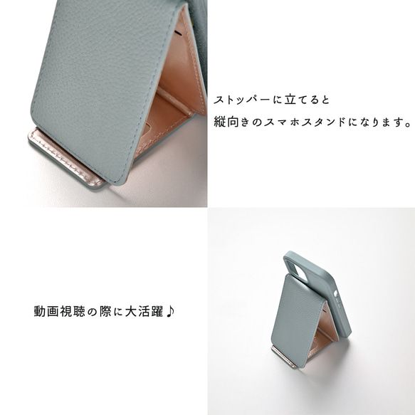 カラーリアケース 【 縦開き カードケース ミラー付き 】 オーバルプレート 名入れ 刻印 JA26A 4枚目の画像