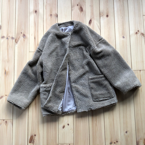 ノーカラーコート ＜イタリー製＞トスカーナ・ボアニット ベスト inago  