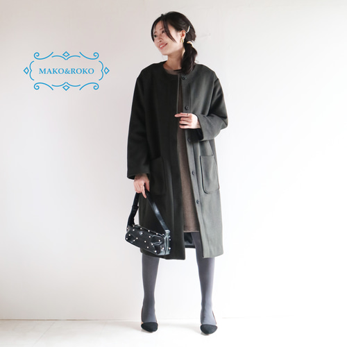 PATOU ウール混 ブークレ製コークレコート グレー Patou | ウール混ブークレ製コクーンコート