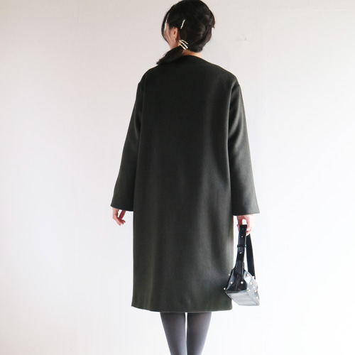 ウールミディアムコクーンコート　グレー Patou | ウール混ブークレ製コクーンコート