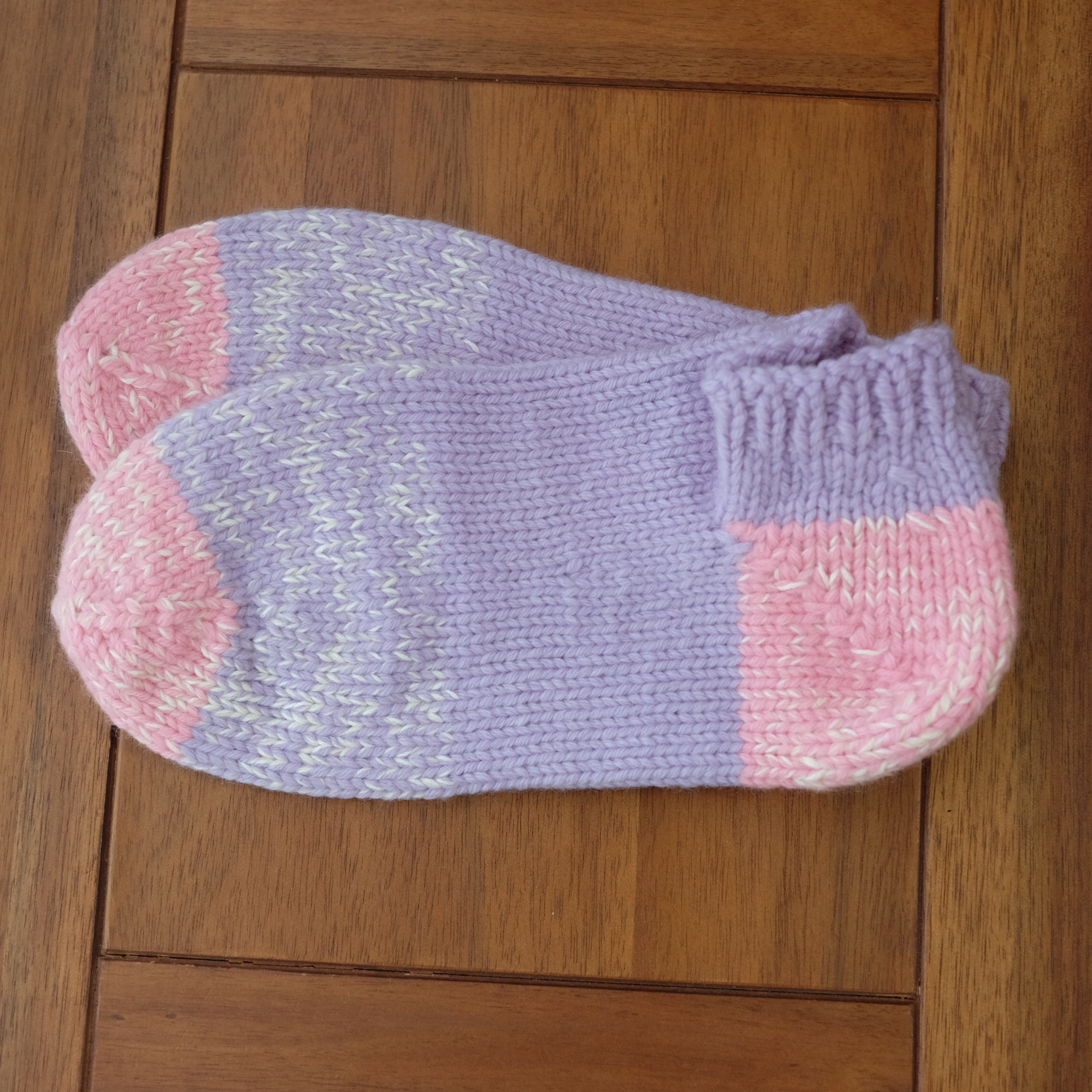 new♡パステルパープル【くるぶし丈の極暖ソックス】24～26cm／メリノ／冷えとり・冬の靴下／底冷え予防