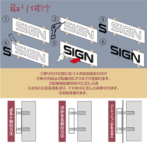 オーダー看板 チャンネル文字 ステンレス金属箱文字 サイン 防水 集客 オーダー看板 チャンネル文字 ステンレス金属箱文字 サイン 防水