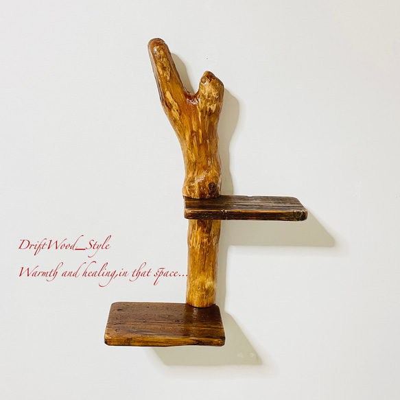 流木インテリア 自由にアレンジできる流木板のウォールシェルフ ラック ディスプレイ 壁掛け 棚 北欧 N2 9枚目の画像