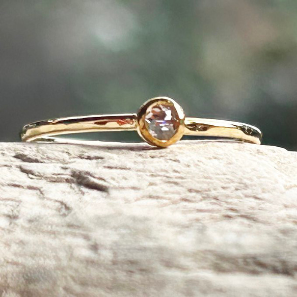 天然ローズカット・ダイアモンド K18+K24ゴールドリング◇Rose Cut  