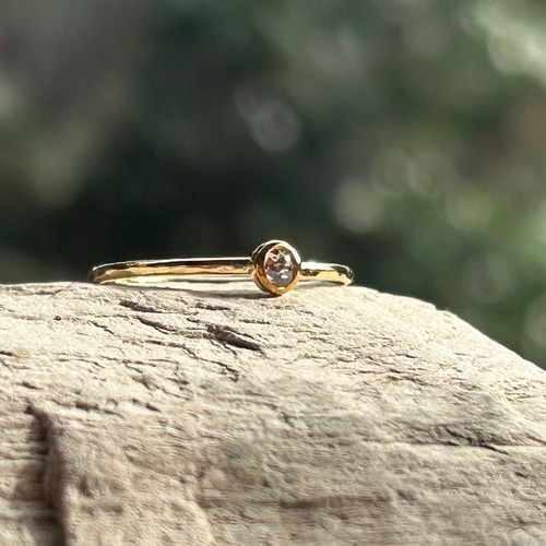 天然ローズカット・ダイアモンド K18+K24ゴールドリング◇Rose Cut  