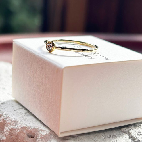 天然ローズカット・ダイアモンド K18+K24ゴールドリング◇Rose Cut  