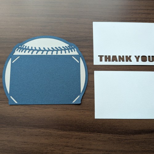 色が選べる】野球ボール コメント&メッセージカード 5枚 メモスタンド