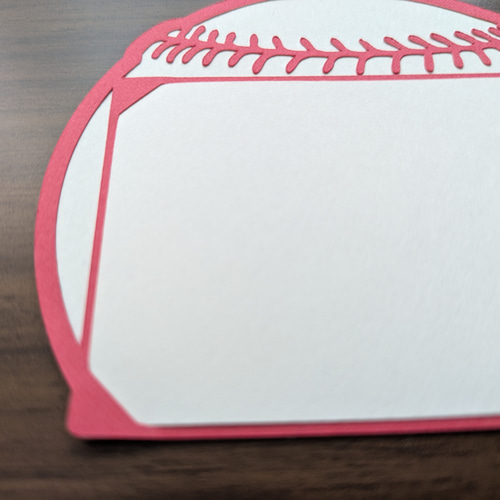 色が選べる】野球ボール コメント&メッセージカード 5枚 メモスタンド