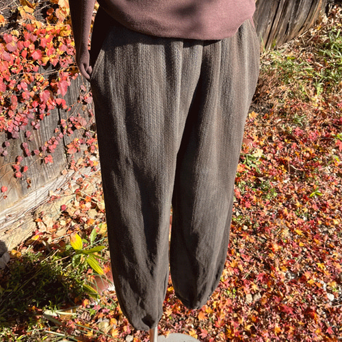 播州織柿渋染めパンツ24075 ロングパンツ 布一途 通販 18610514