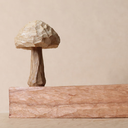 キノコ 木彫り 木製 置物 インテリア雑貨（木材：栗、チェリーなど）（No.T1044） 12枚目の画像