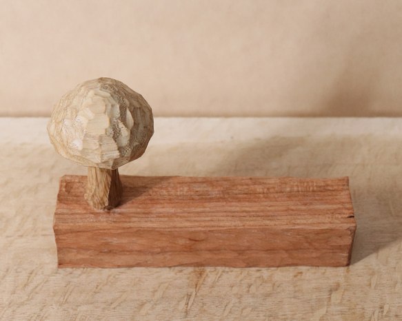 キノコ 木彫り 木製 置物 インテリア雑貨（木材：栗、チェリーなど）（No.T1044） 11枚目の画像