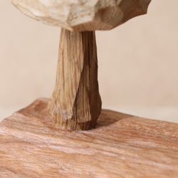 キノコ 木彫り 木製 置物 インテリア雑貨（木材：栗、チェリーなど）（No.T1044） 13枚目の画像