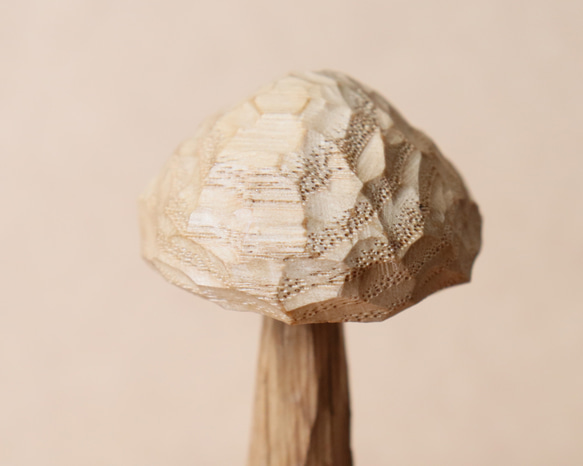 キノコ 木彫り 木製 置物 インテリア雑貨（木材：栗、チェリーなど）（No.T1044） 14枚目の画像