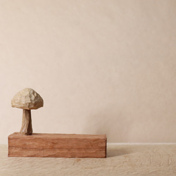 キノコ 木彫り 木製 置物 インテリア雑貨（木材：栗、チェリーなど）（No.T1044） 18枚目の画像