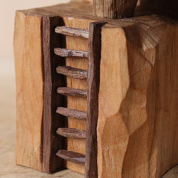 キノコの家 木彫り 木製 置物 インテリア雑貨（木材：山桜など）（No.T1043） 14枚目の画像