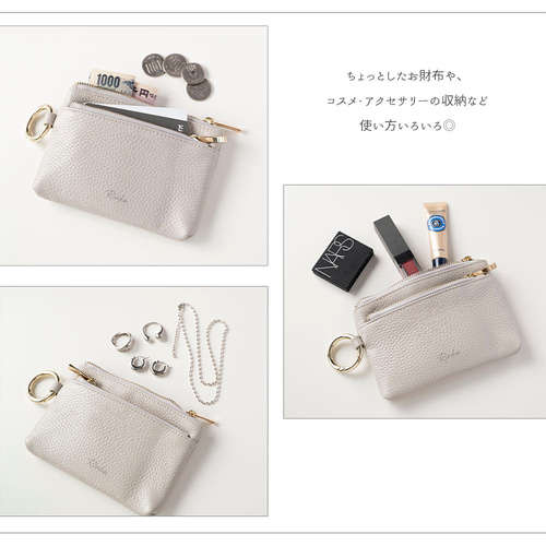 Wジッパー マルチケース A 【 本革 Nuance 名入れ 】 ポーチ Wジッパー マルチケース A 【 本革 Nuance 名入れ 】 ポーチ