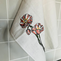 Vintage トルコ刺繍タオル 手刺繍 ハンドメイド VINTAGE CLOTH SAMPLER の完成見本 なみなみの方は色を絞った