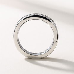 モアサナイト 2.5mm レール留め フルエタニティリング｜Dカラー VVS1 H&C 4枚目の画像