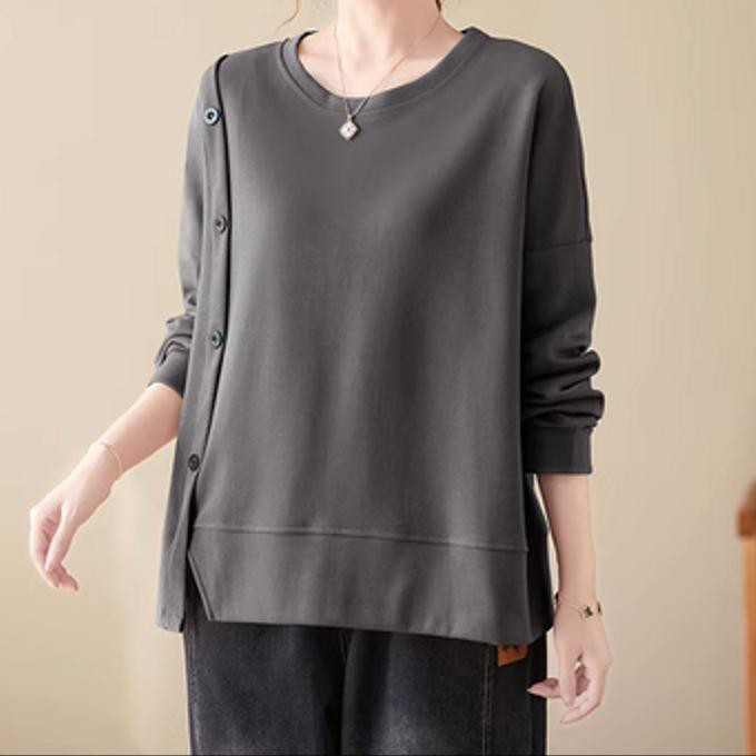 2024秋冬新型ラウンドネックのゆったりしたトップス