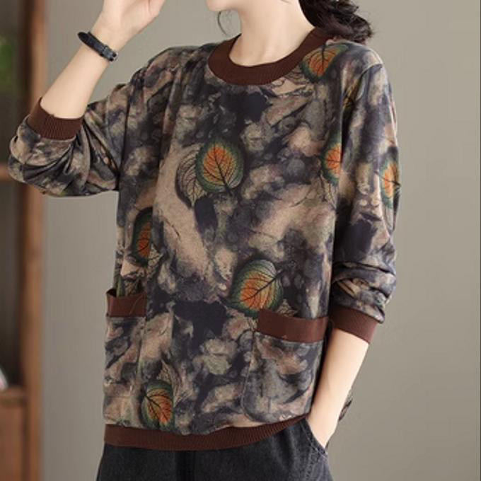 2024春秋新型 長袖 レトロ ゆったり した上着