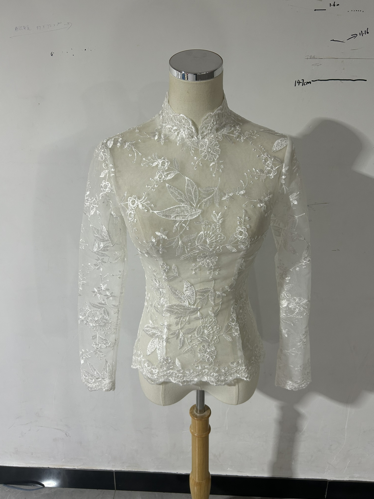 ボレロ ハイネック 長袖 エレガントレース ファスナー 花嫁/ウェディングドレス