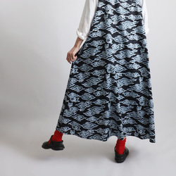 ＊ラスト１ 　最終ＳＡＬＥ　１２５ｃｍ　和オリエンタル雲流模様　ロング　ワンピース　ジャンパースカートゆったりG85 8枚目の画像