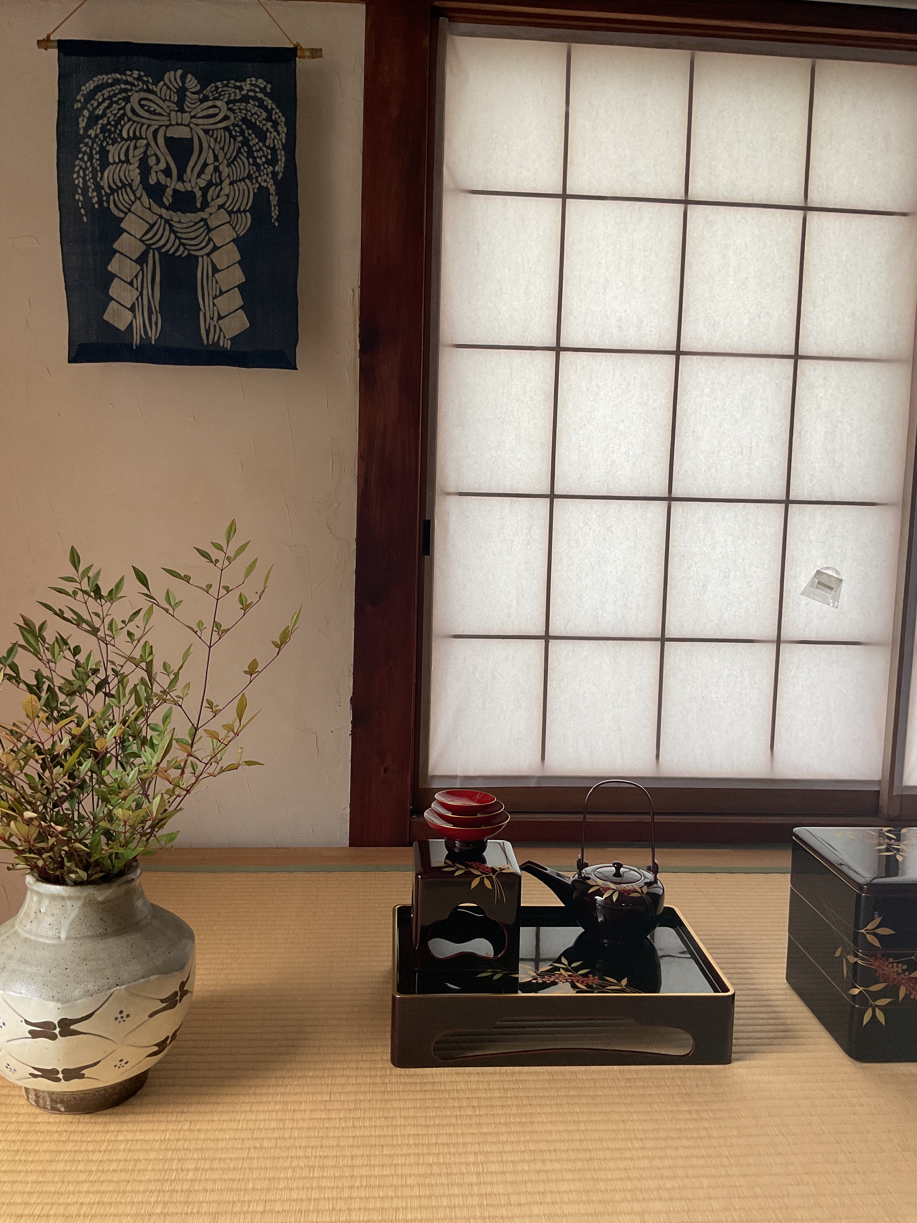 正藍染　しめ縄飾り　小