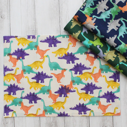 サイズ変更・名入れ可能〉カラフル恐竜 ランチョンマット | ナフキン