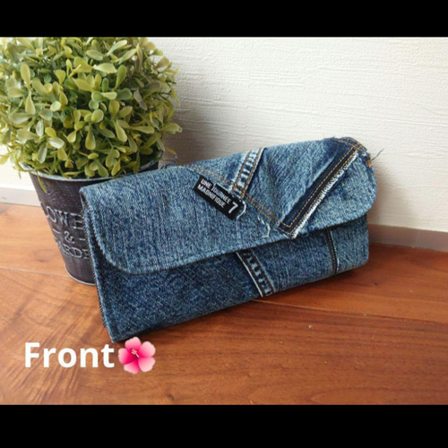 №686【DENIM✖️Long Wallet】デニムリメイク長財布 デニムリメイク 長財布 濃紺 | Y's Needle