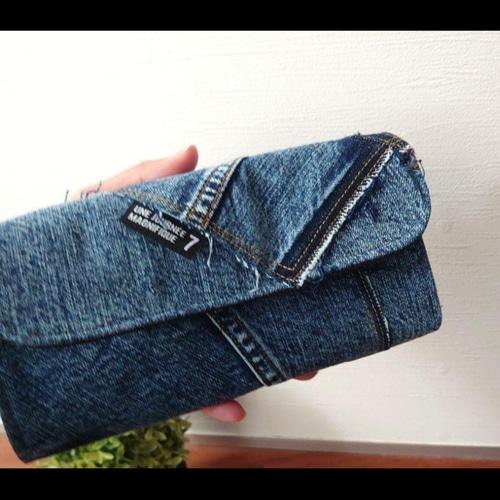 デニムリメイク　財布 No.598【chemical DENIM✖️Long wallet】デニムリメイク長財布