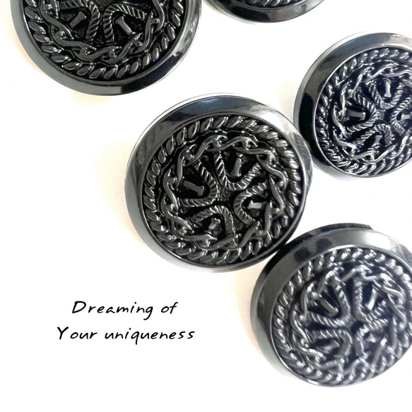 かっこいい黒ぼたん 黒おしゃれぼたん　サイズ豊富 2枚目の画像