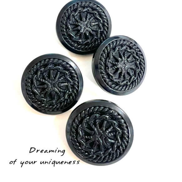 かっこいい黒ぼたん 黒おしゃれぼたん　サイズ豊富 1枚目の画像