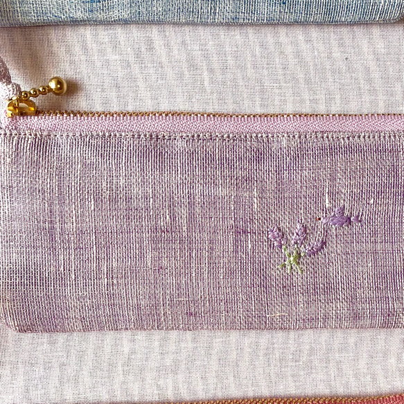 花彩り-小鳥とお花刺繍リネンペンケース(チューリップ•ガーベラ•ラベンダー•ネモフィラ•すずらん•ひまわり•たんぽぽ 9枚目の画像