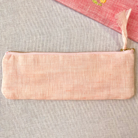花彩り-小鳥とお花刺繍リネンペンケース(チューリップ•ガーベラ•ラベンダー•ネモフィラ•すずらん•ひまわり•たんぽぽ 13枚目の画像