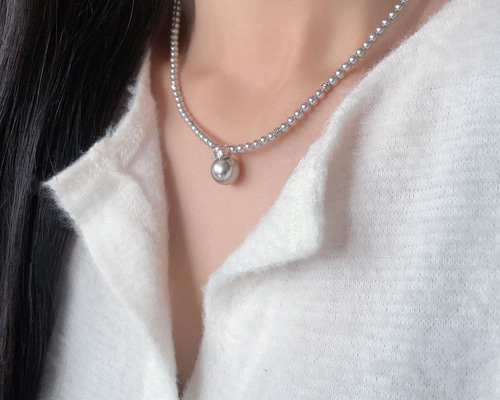 竜紋瑪瑙　淡水パール　ネックレス　 約47㎝ aa7226981471940022c39ffcc929a8