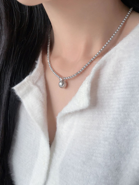 パールネックレス 10mm丸パール本物淡水真珠925シルバー結婚記念