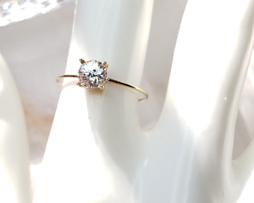 カジュアル K10 リング エンペラーカット モアサナイト Dカラー