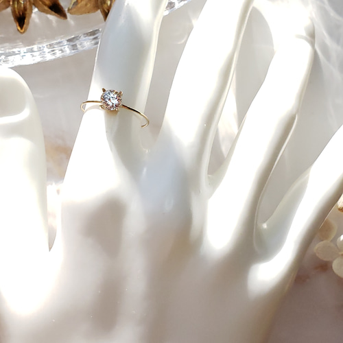 カジュアル K10 リング エンペラーカット モアサナイト Dカラー